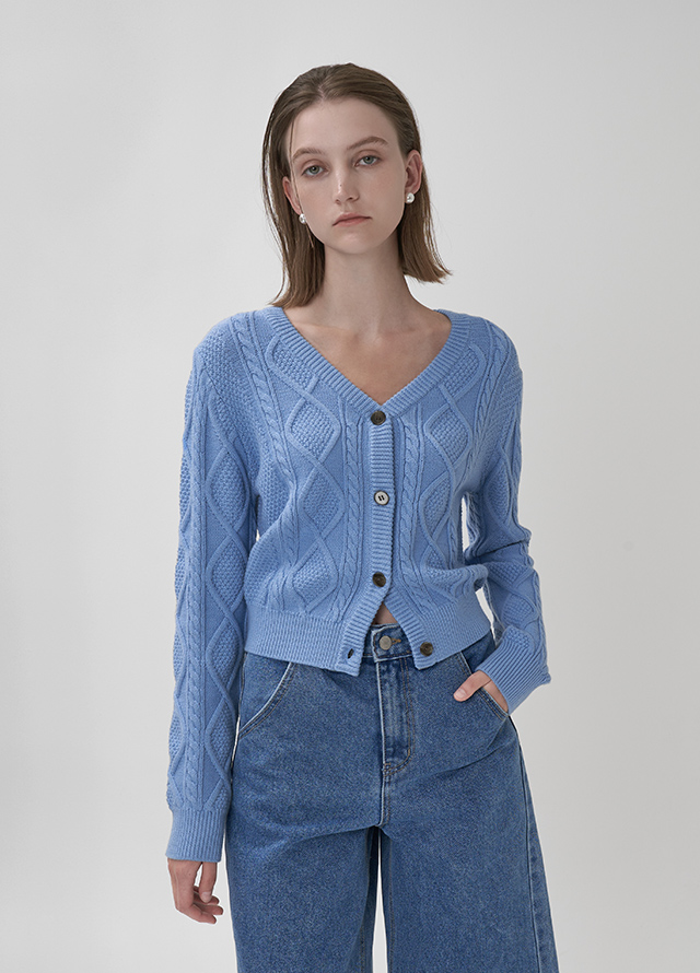 (VT-0237) Hazel Cable V-Neck Vest Korea