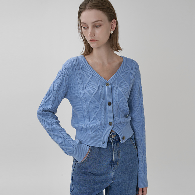 (CD-2019) Hazel Cable V-Neck Cardigan