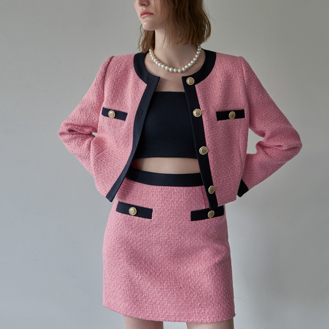 (SK-4757) Jenny Tweed Set-up Mini Skirt