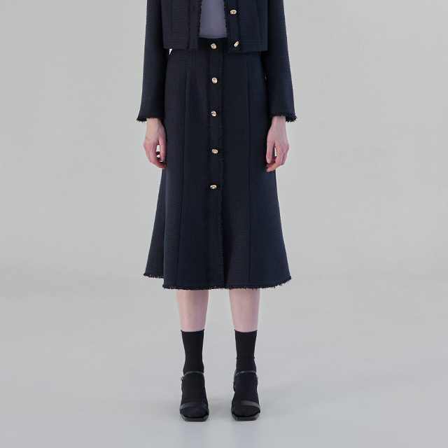 (SK-4788) Rev Set-up Tweed Mermaid Skirt