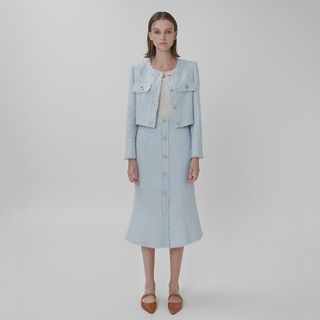 (SK-4756) Shabet Set-up Tweed Mermaid Skirt