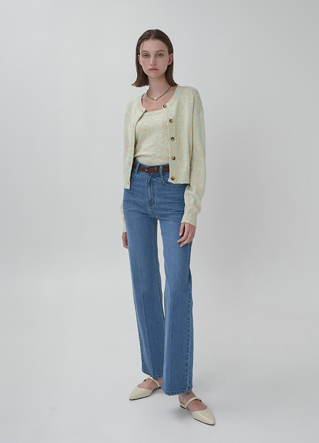 (CD-2022) Vivid Candy Pop Knit Top Cardigan Set S Korea