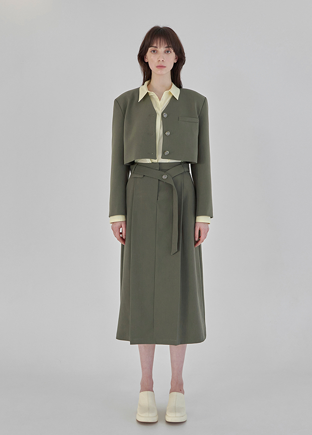 (JK-2830) Mood Set-up Strap Crop Jacket Korea