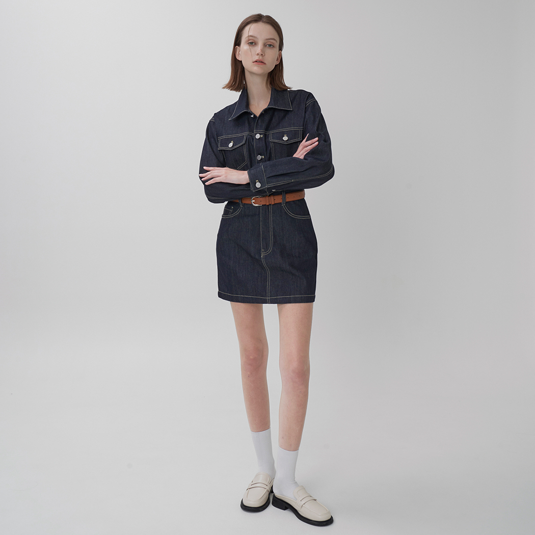 (OP-6009) Selvage Casual Denim One Piece