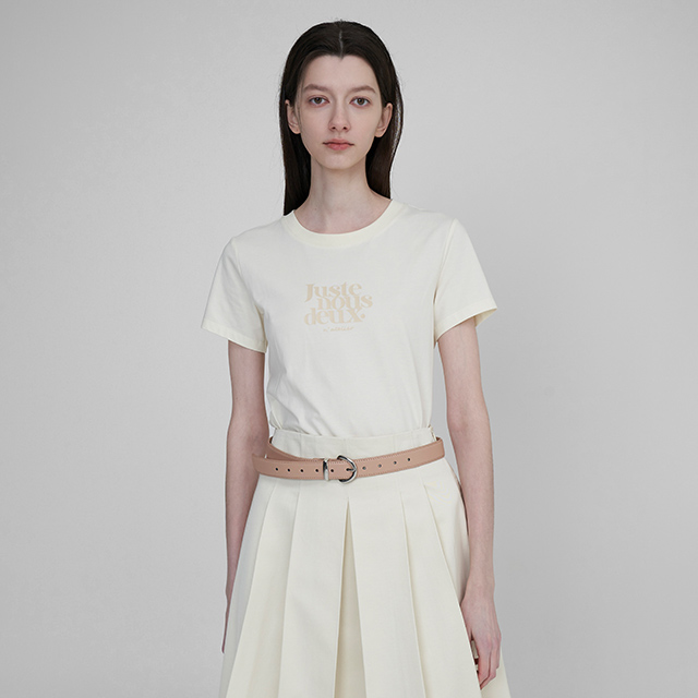 (T-6608)Jutte Lettering Slim Tee