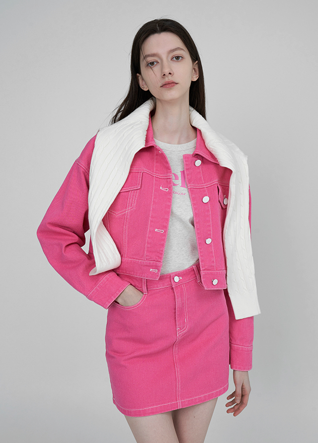 (T-6607) Cielo Crop Slim Tee Korea