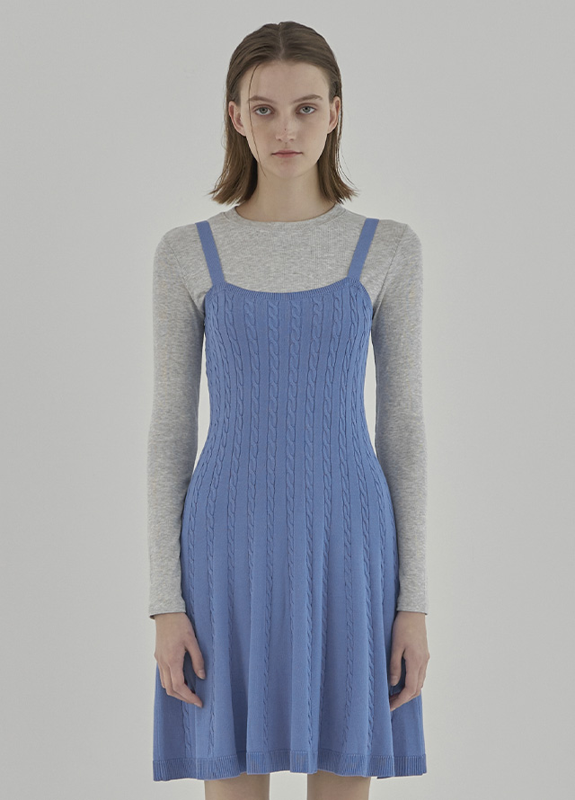 (OP-6033) Ailee Cable Knit Cardigan One Piece Set S Korea