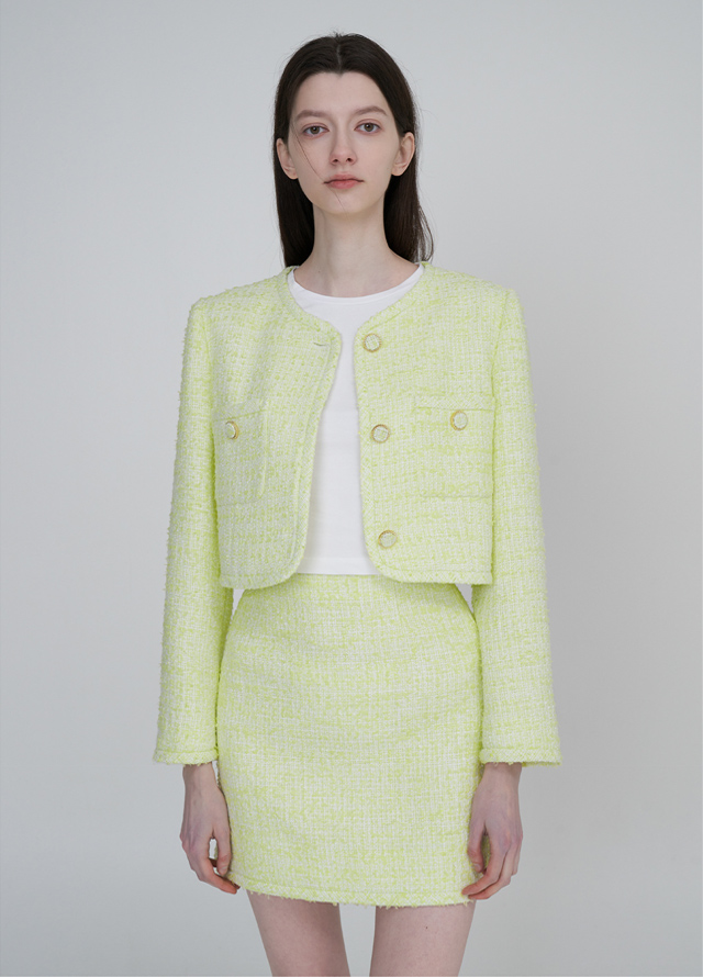 (SK-4784)Illusion Tweed Set-up Mini Skirt Korea