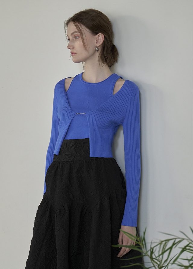 (SK-4767) Virtual Embo Flare Skirt Korea