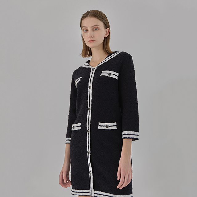 (OP-6022) Marine Sailor Collar Terry Knit One Piece Korea