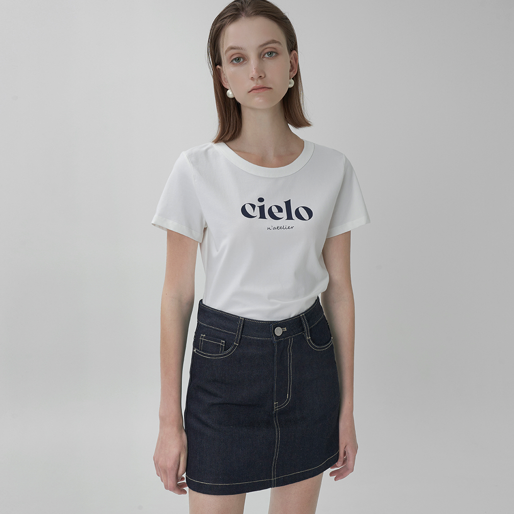 (T-6607) Cielo Crop Slim Tee