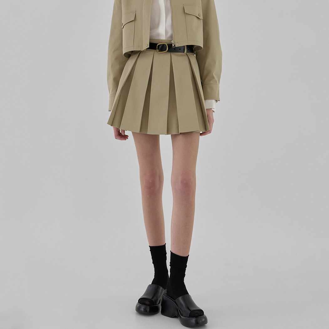 (SK-4749)Utility Set-up Pleated Mini Skirt