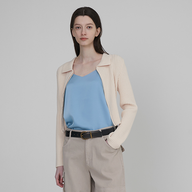 (BL-4130) Shine Basic Slip Blouse Korea