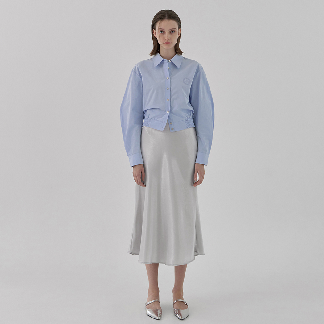 (SK-4808)Satin Full Back Banding Skirt