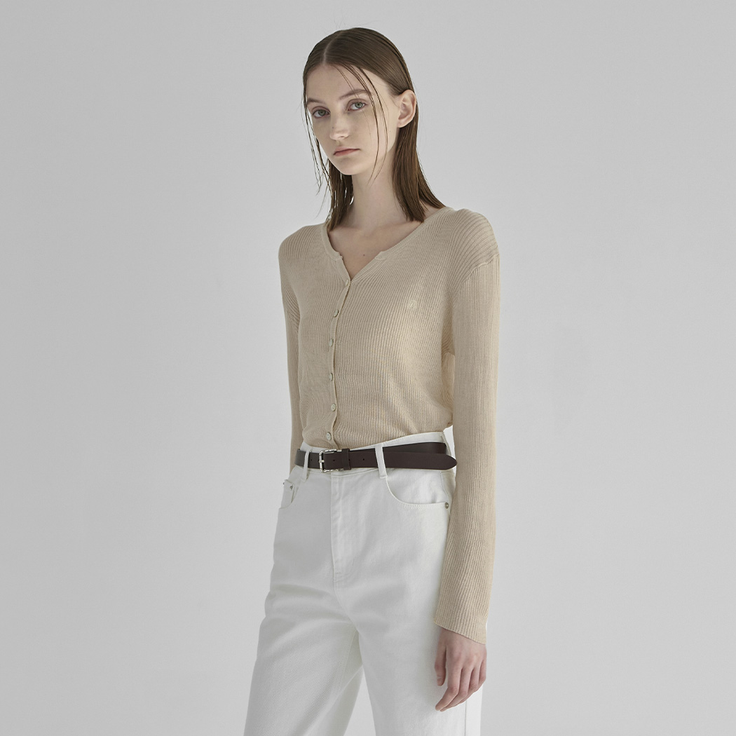 (CD-2053)Wine neck color embroidery knit cardigan