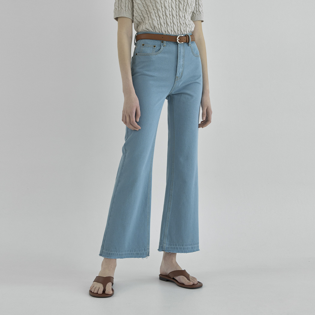 (PT-5421) Color Dyed Bootcut Denim Pants