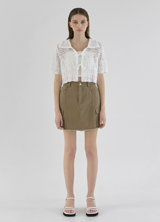 (T-6689) Juap Flocking Crop Tee Korea