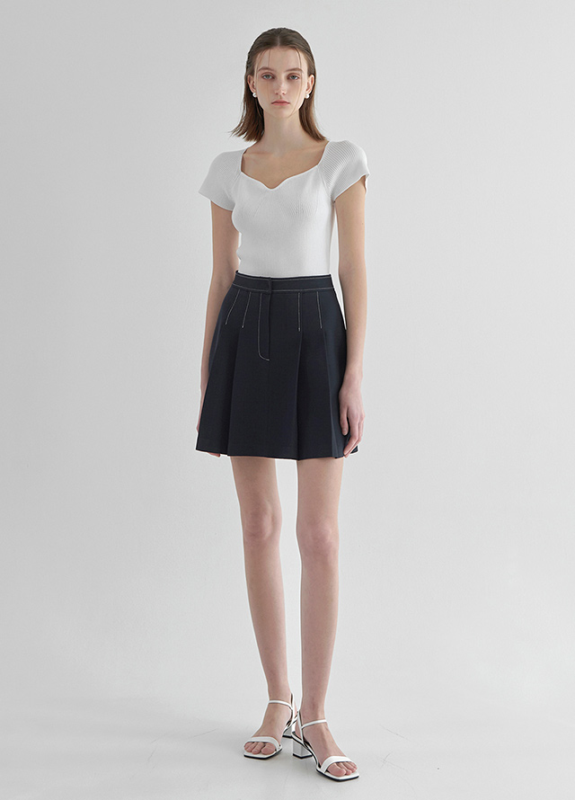(JK-2821)Greta Set-up Color Stitch Crop Jacket Korea