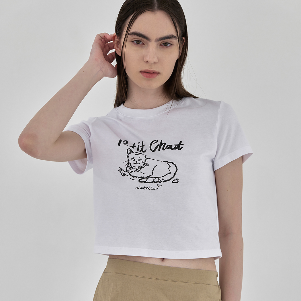 (T-6641) Petitchet Artwork Crop Tee