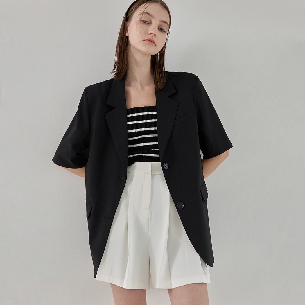 (PT-5397) New Modern Tuck Culotte Half Pants