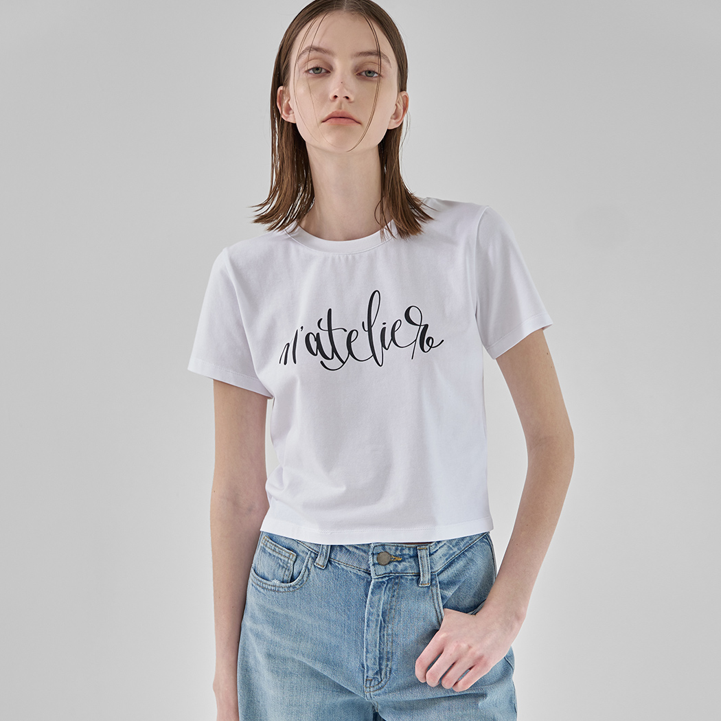(T-6675)Atelier Slim Crop Tee