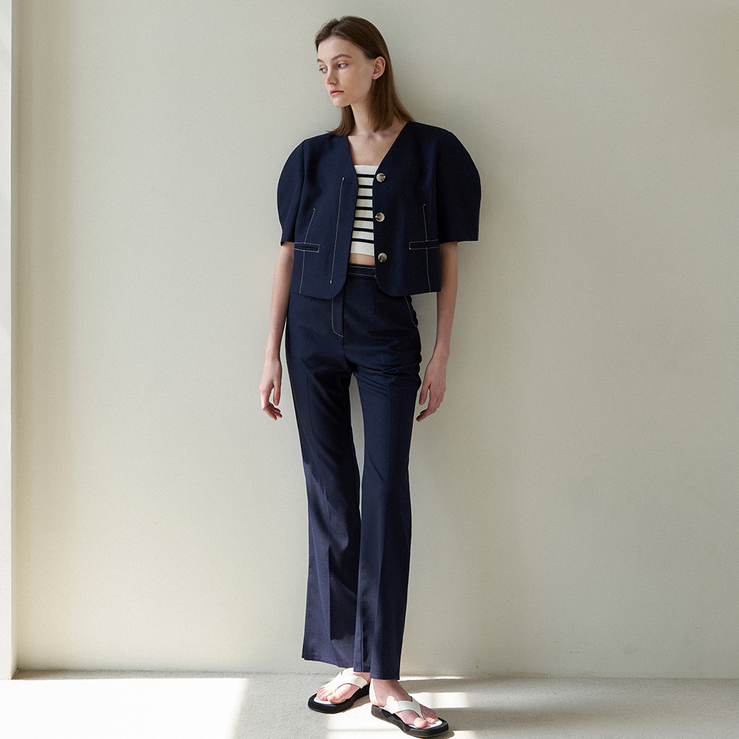 (PT-5430) Bella Set-up Stitch Bootcut Long Pants