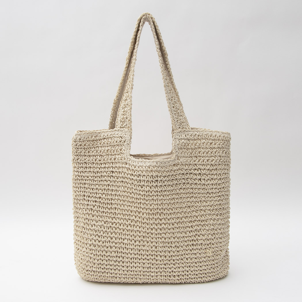 (B-2399) Square Raffia Tote Bag