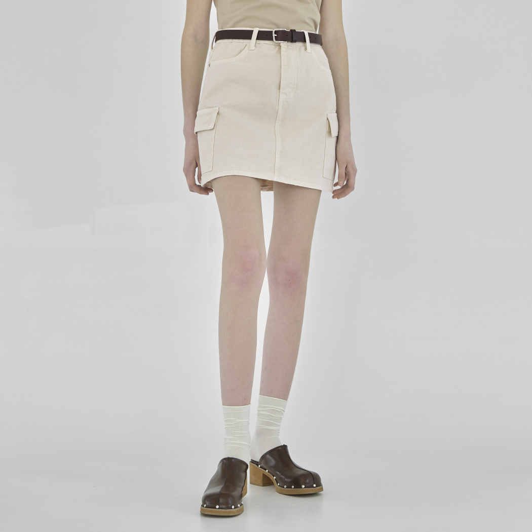 (SK-4814) Casual Cargo Denim Skirt