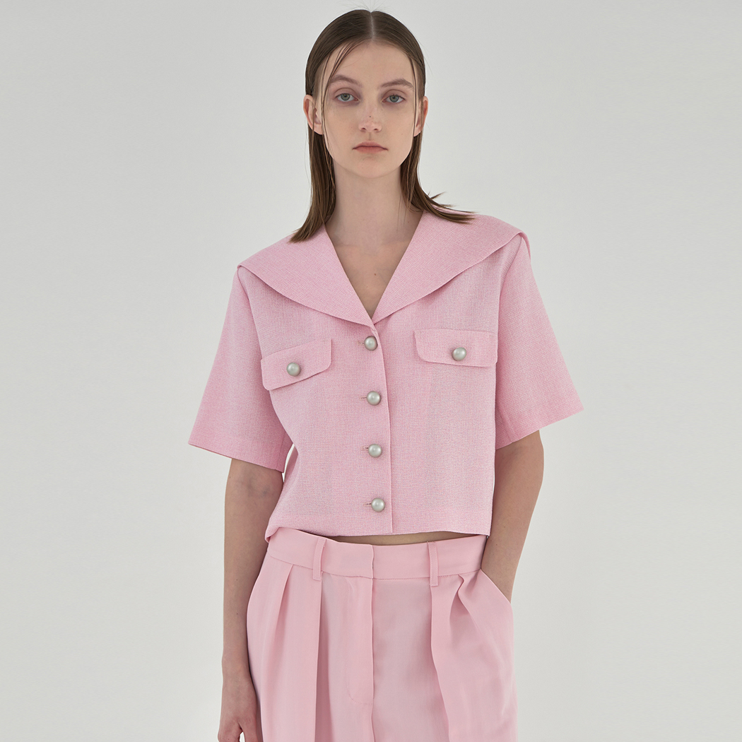 (JK-2840) Randy Tweed Sailor Collar Jacket