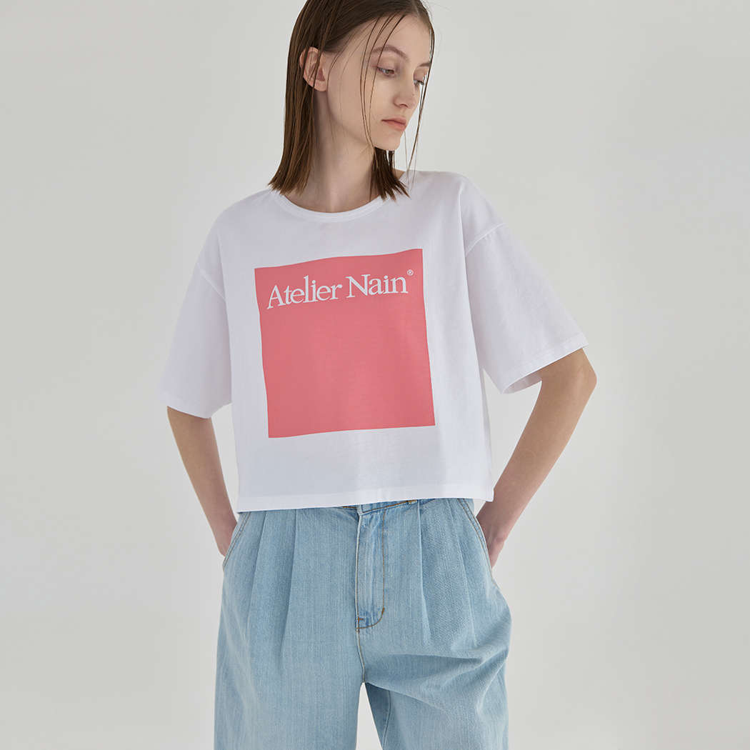 (T-6680) Color Post Crop Box Tee