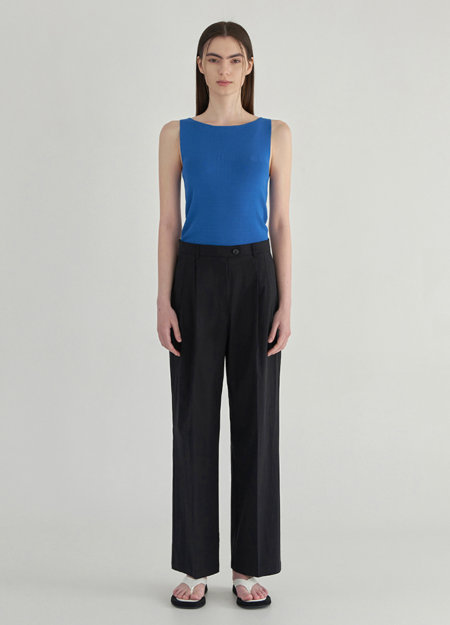 (T-6667)N Signature T033-Boat Neck Slim Sleeveless Knit Korea