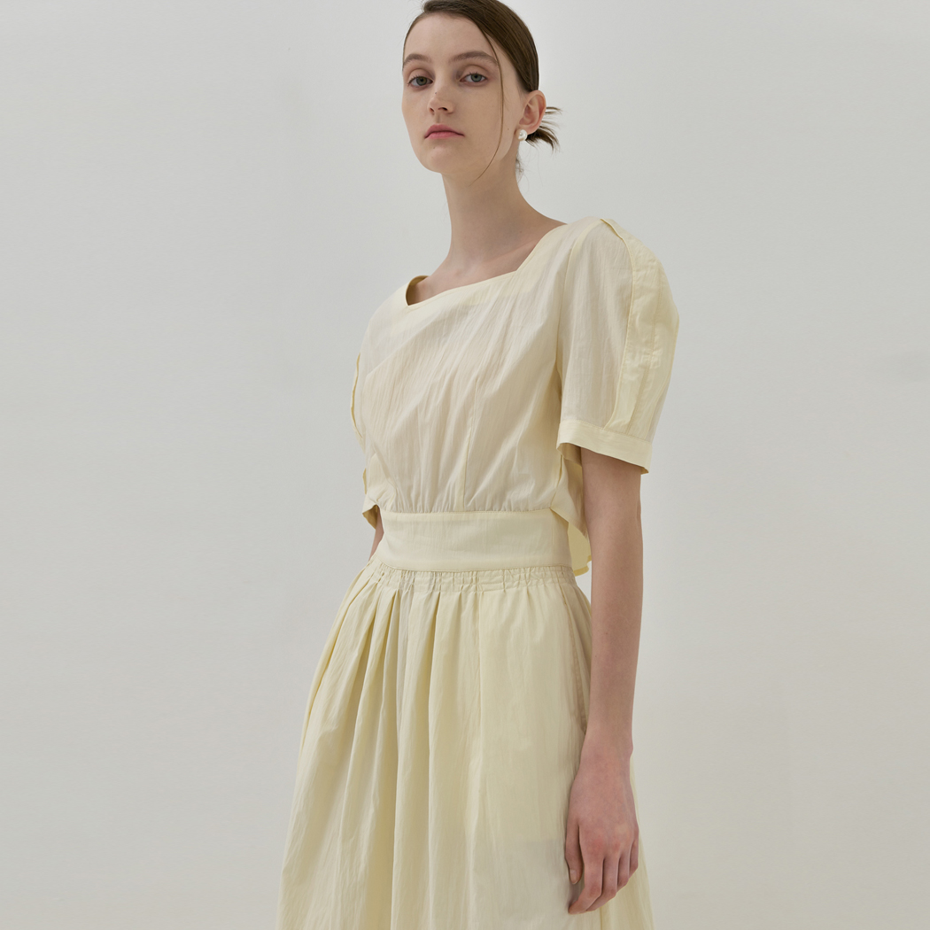 (OP-6066)Back Open Wrap Square Neck Maxi One Piece