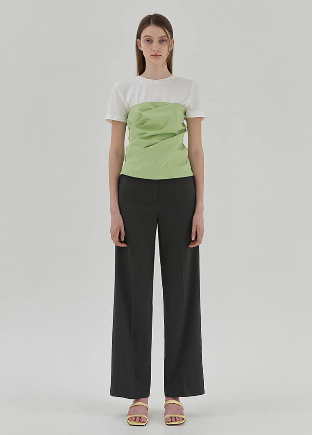 (T-6667)N Signature T033-Boat Neck Slim Sleeveless Knit Korea