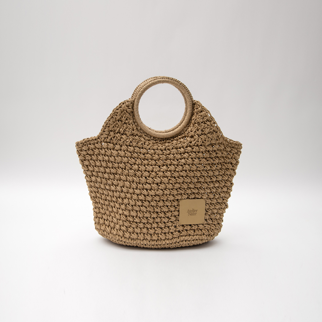 (B-2407) Natural Raffia Tote Bag