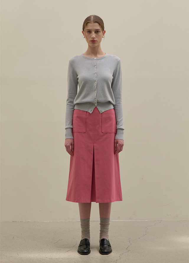 (CD-2006)Basic Round Embroidery Knit Cardigan Korea