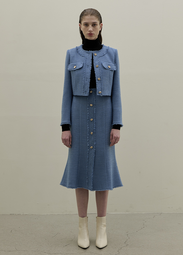 (JK-2871) Yuria Set-up Tweed Jacket Korea