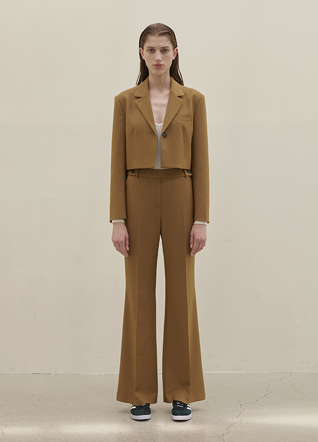 (JK-2842)Roe Set-up Crop Tailored Jacket Korea