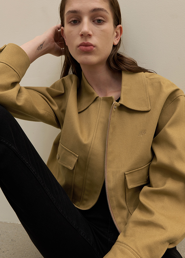 (SK-4846)Heavy Cotton Set-up Stitch Pleated Mini Skirt Korea