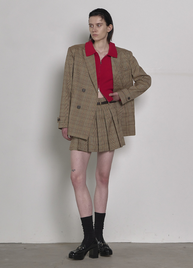 (CD-2051) Two-way zip-up golf knit cardigan Korea