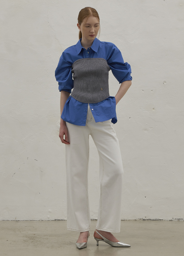 (Z-BL-4168)ESSENTIAL SOLID OVERFIT SHIRT Korea