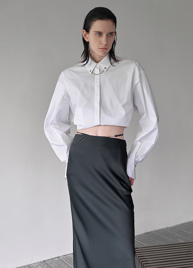 (SK-4839) Camilla Silky Strap Long Skirt Korea