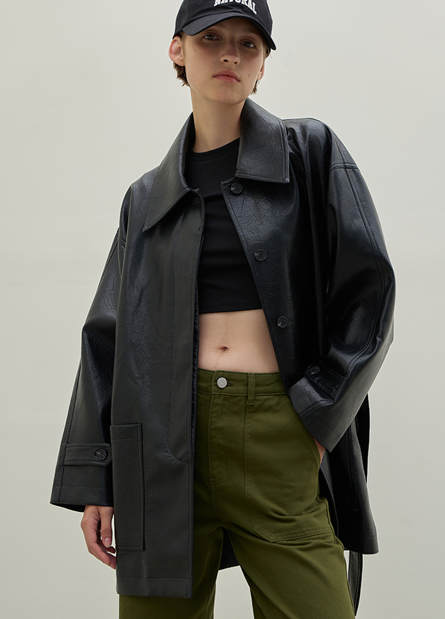 (PT-5439) Big Out Pocket Cotton Denim Pants Korea