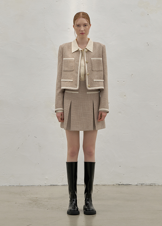 (JK-2861)Colin Set-up Tweed Jacket Korea
