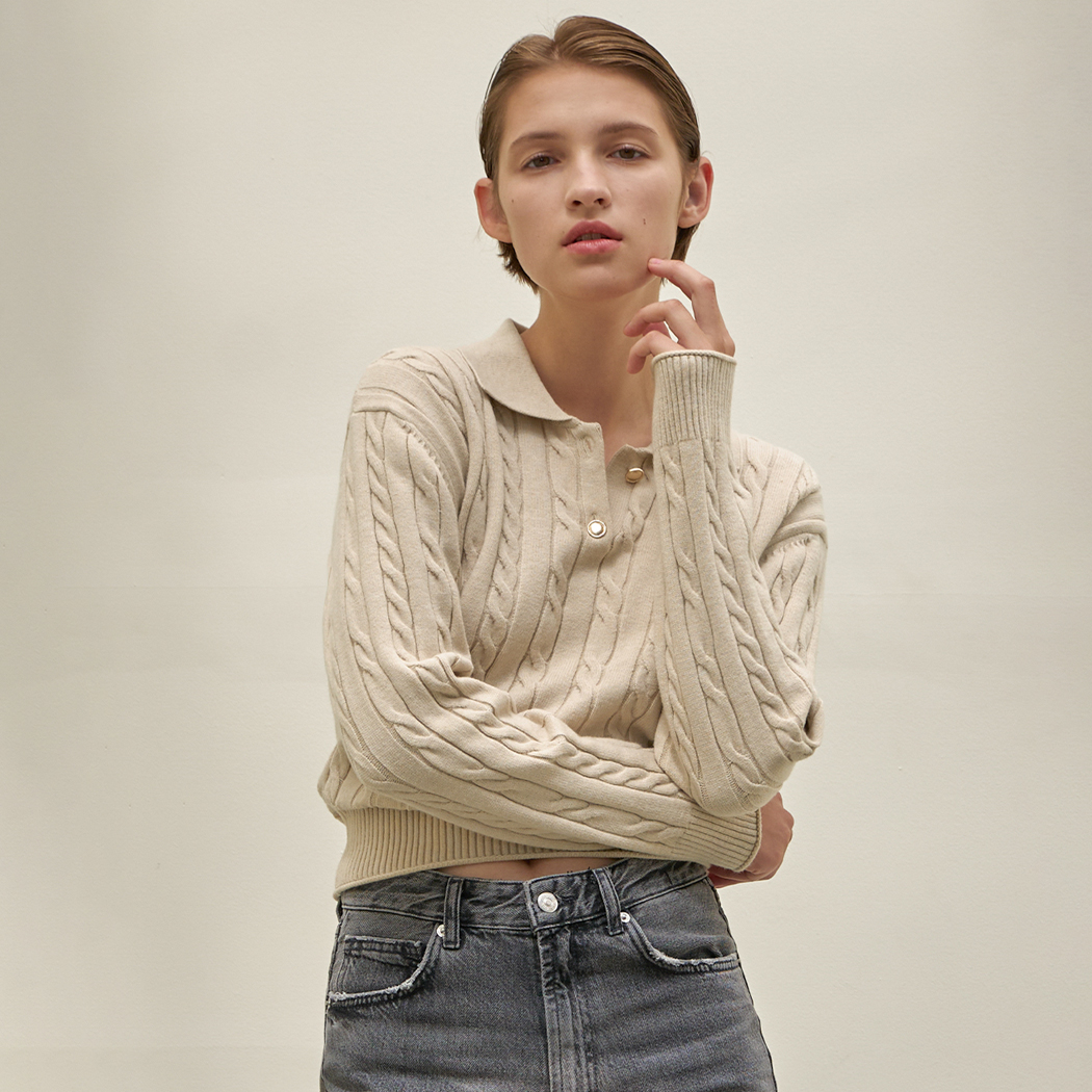 (T-6700)Louis Caraneck Cable Knit Korea