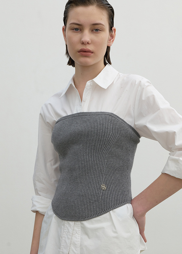 (BL-4169)Embroidered Standard Basic Shirt Korea