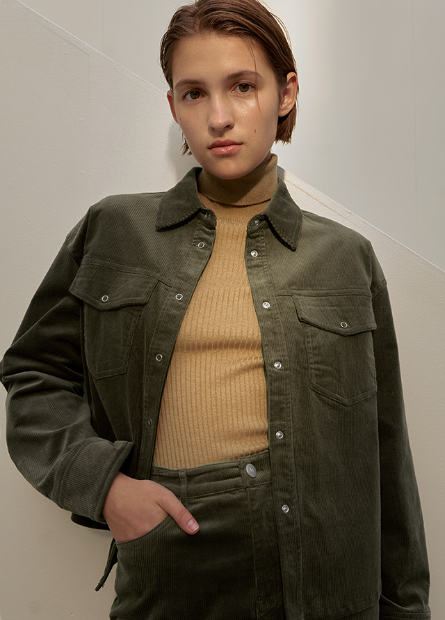 (SK-4873)Cordel Set-up Corduroy Midi Skirt Korea