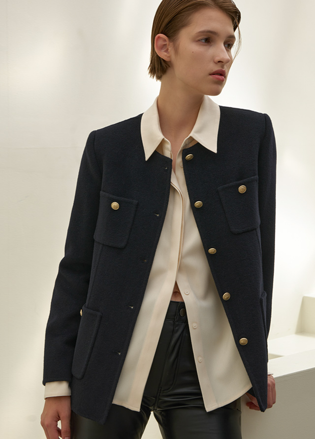 (SK-4811) Ronique Wool Handmade Set-up Peplum Skirt Korea