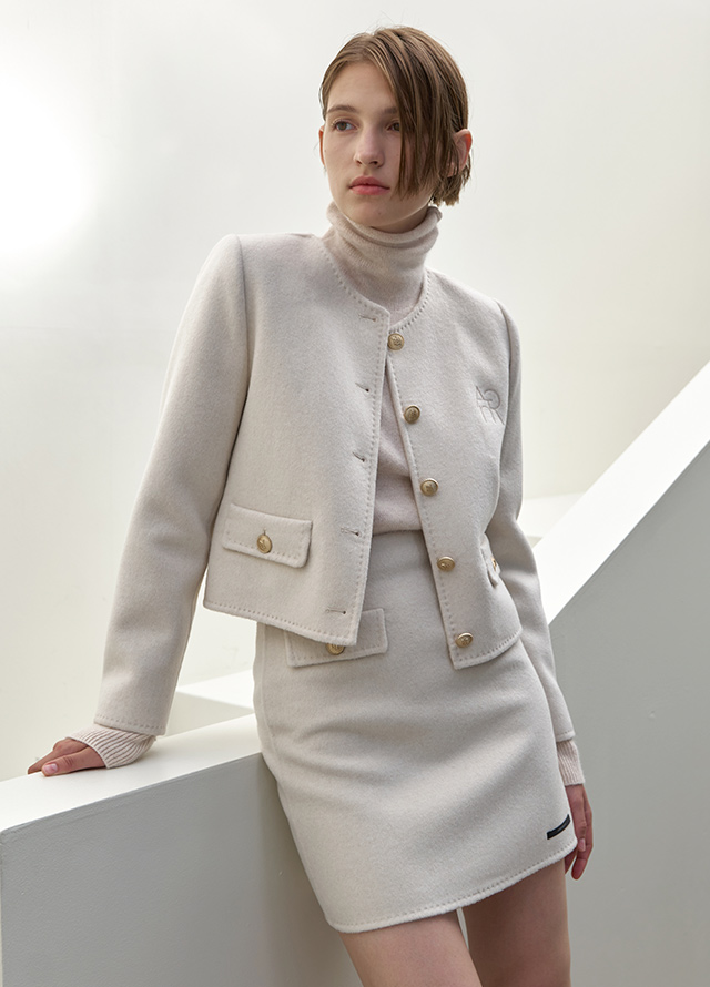 (JK-2836) Dian Wool Set-up Handmade Jacket Korea