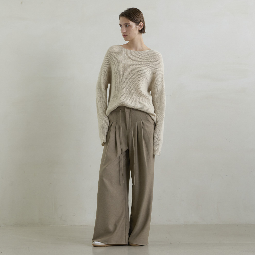 (PT-5488) Strap Back Banding Wide Pants