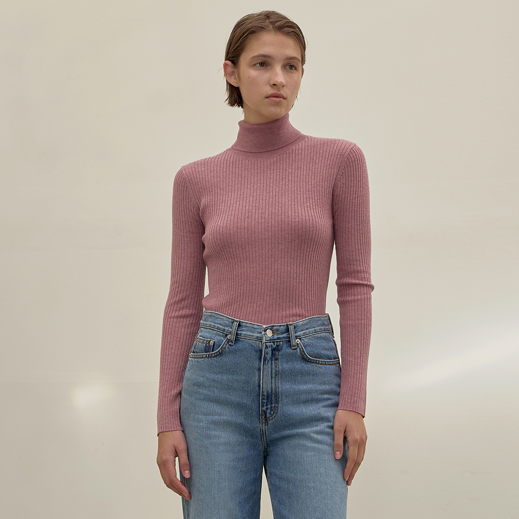 (ZT-6754)SIGNATURE WOOL RIBBED POLA KNIT